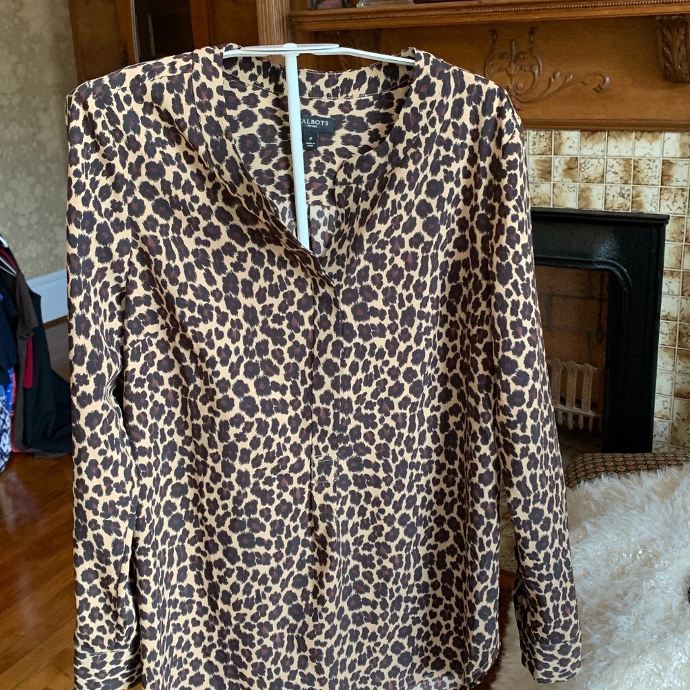 Talbots petites animal print blouse. Worn once